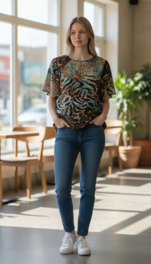Maya Animal Print Top